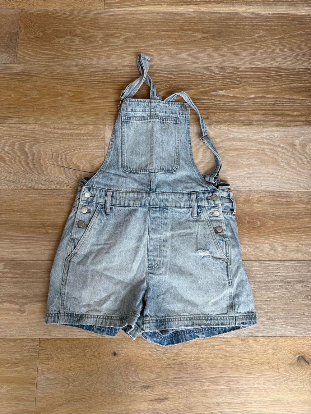 Madewell Light Blue Denim Short Jumpsuit